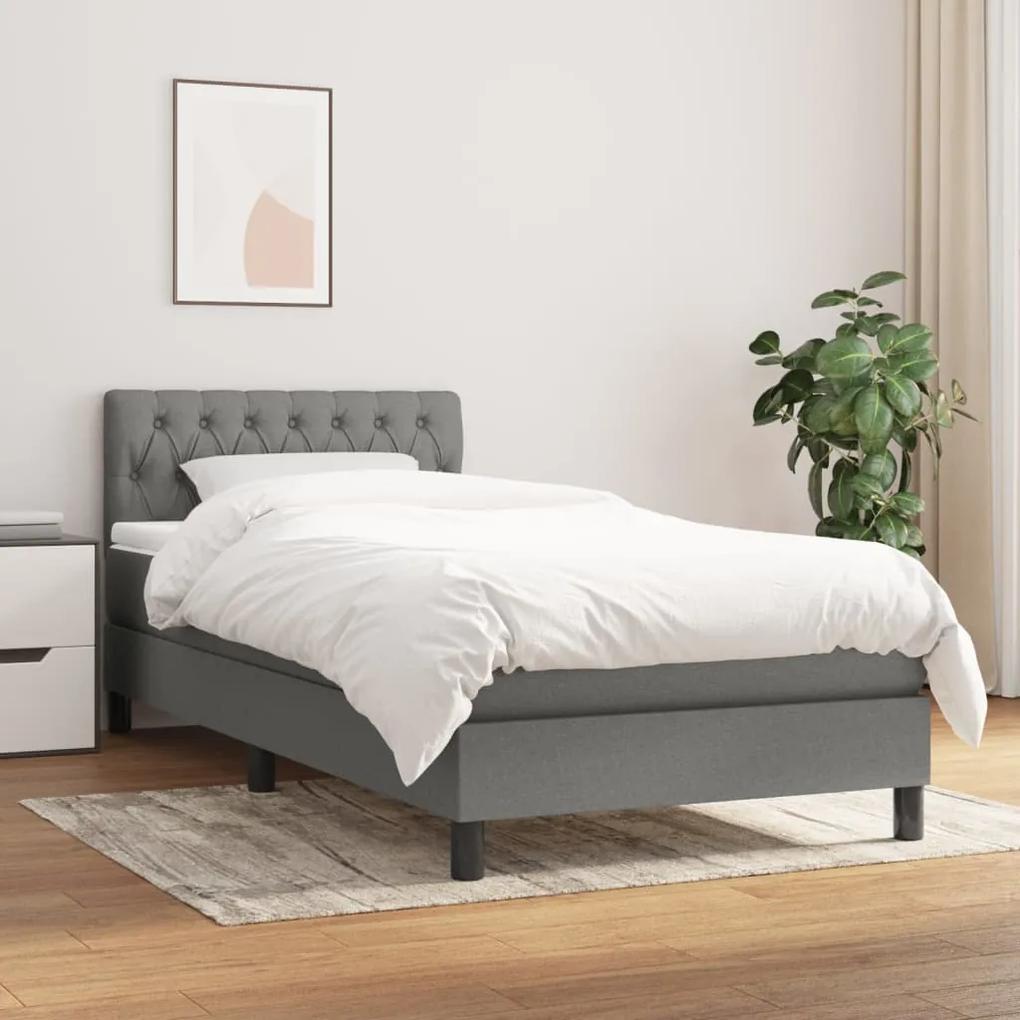 Boxspring posteľ s matracom tmavosivá 90x200 cm látka 3140266