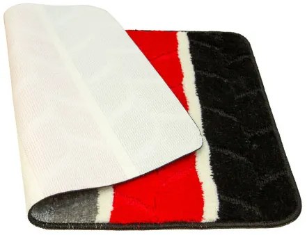 Sada kúpeľňových koberčekov FANO červená / sivá