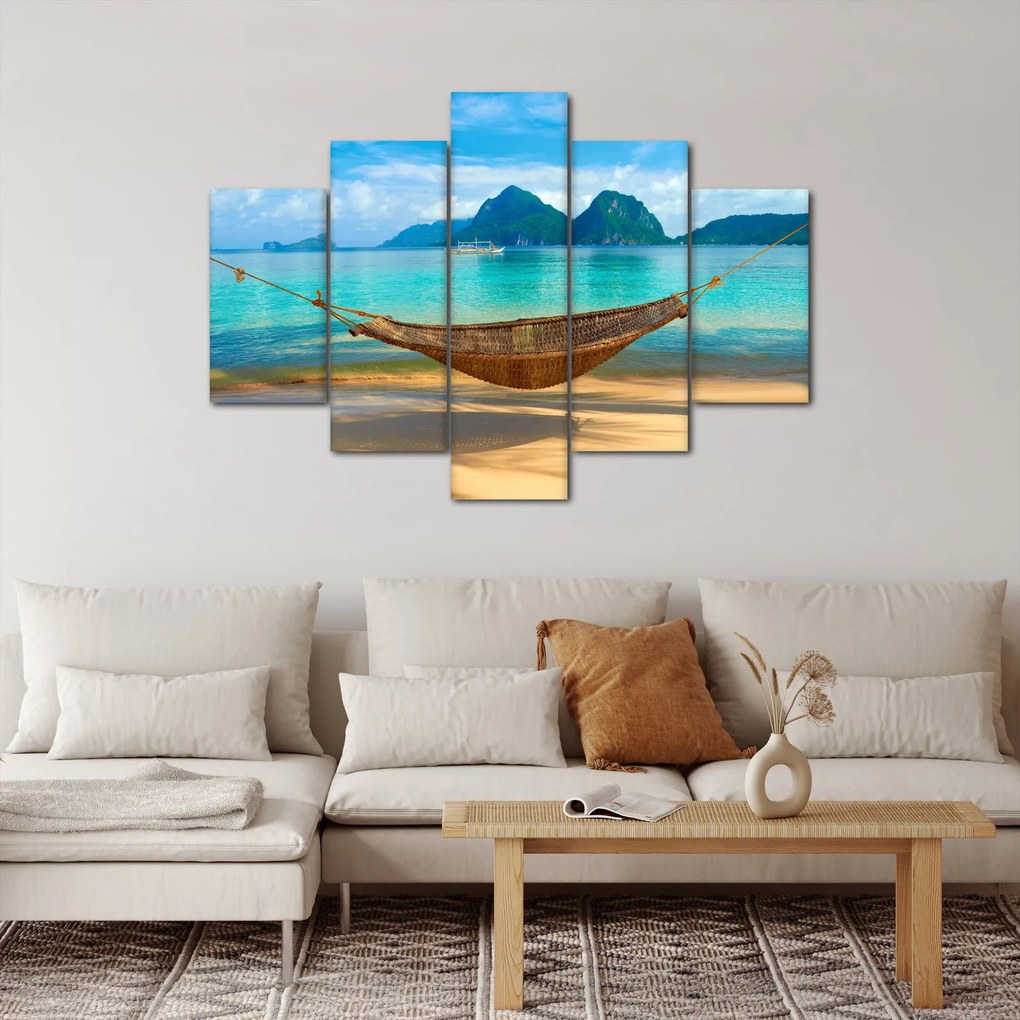 Obrázok hojdacej siete na pláži 3 (150x105 cm)