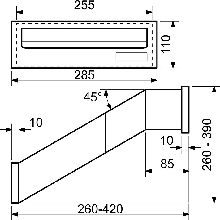 Poštová schránka RICHTER BK.38.AM na zamurovanie do stĺpika (antracit matný), RICHTER antracit matná