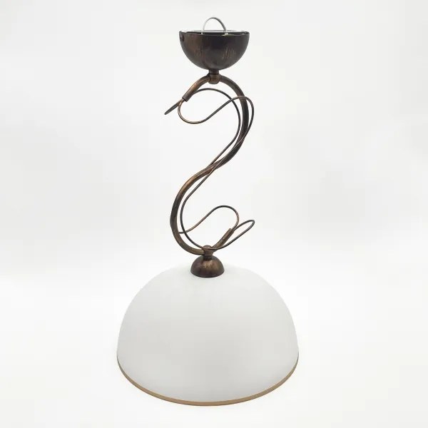 Luster na tyči COBRA 1xE27/60W/230V priemer 30 cm bronz/patina