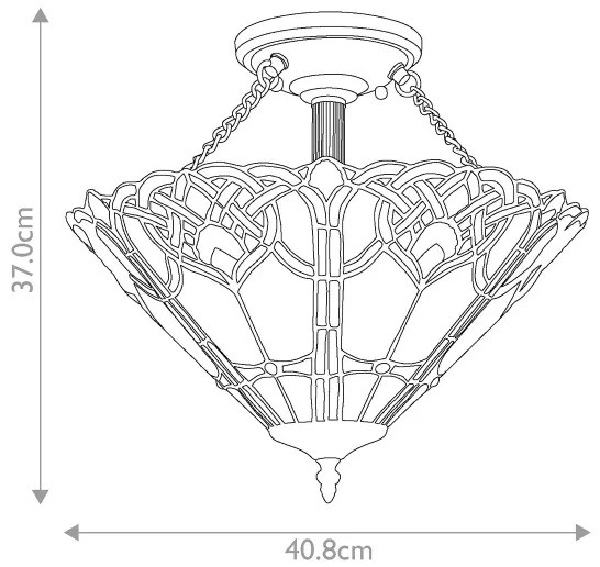 Quoizel QZ-CAMBRIDGE-SF - Stropné svietidlo Tiffany CAMBRIDGE 2xE27/100W/230V