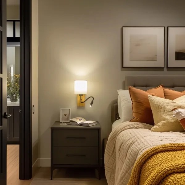 Brilagi - LED Nástenná lampa NUBILA WOOD 1xE27/25W/230V + LED/3W dub/biela