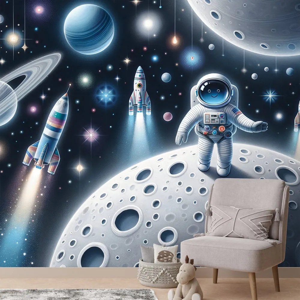 Tapeta detský vesmír s astronautmi