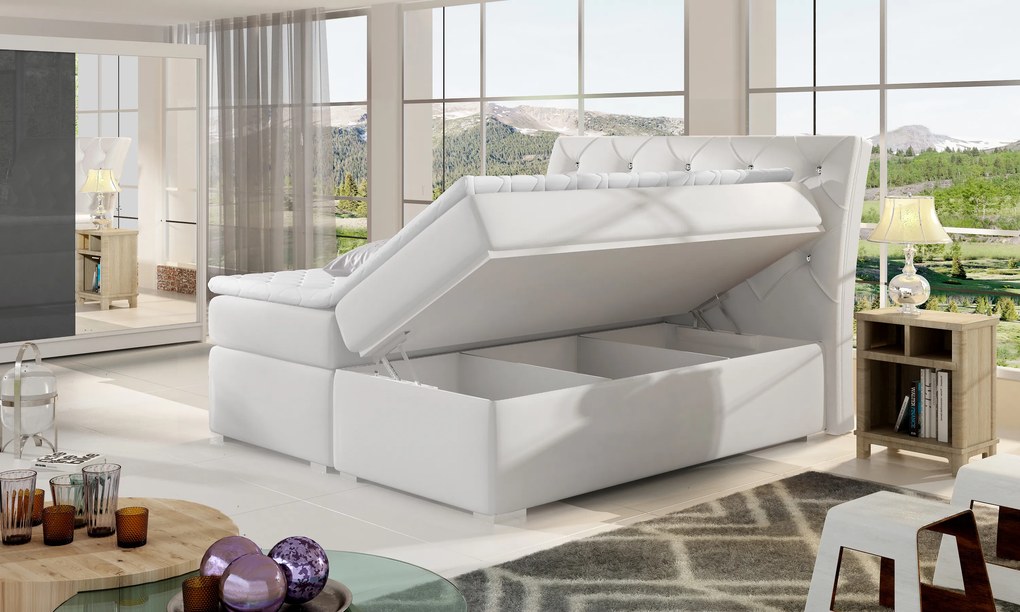 Moderná box spring posteľ Brandon 180x200, čierna