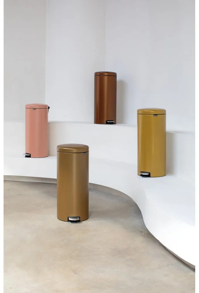 Nášľapný oceľový odpadkový kôš v lososovej farbe 30 l NewIcon – Brabantia