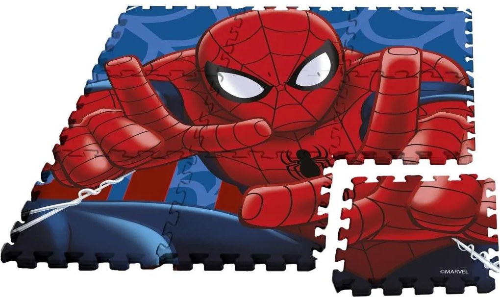 EUROSWAN Podlahové penové puzzle Spiderman 9 dielikov 30x30 cm