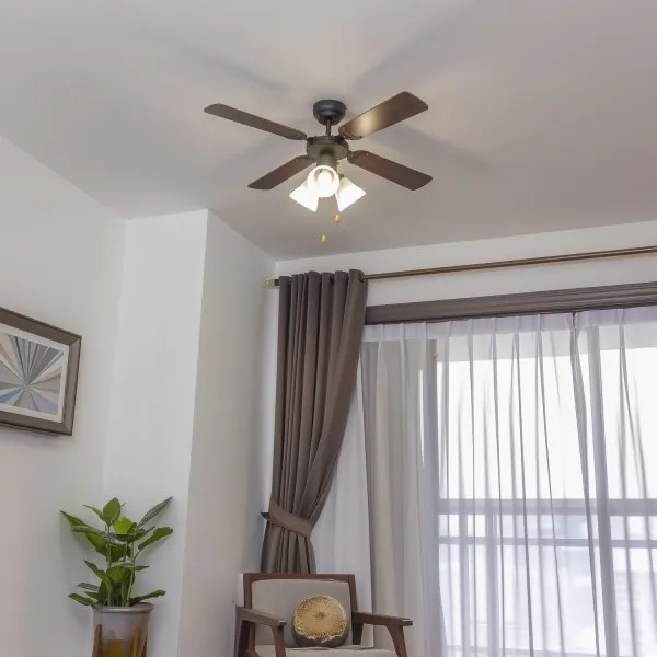 ZEVENTI - Stropný ventilátor ZURRIOLA 3xE27/60W/230V hnedá