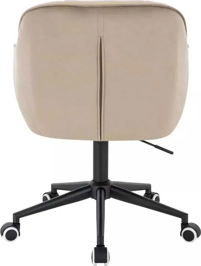 LuxuryForm DESIGN Stolička AVOLA VELUR na čiernej podstave s kolieskami - latte