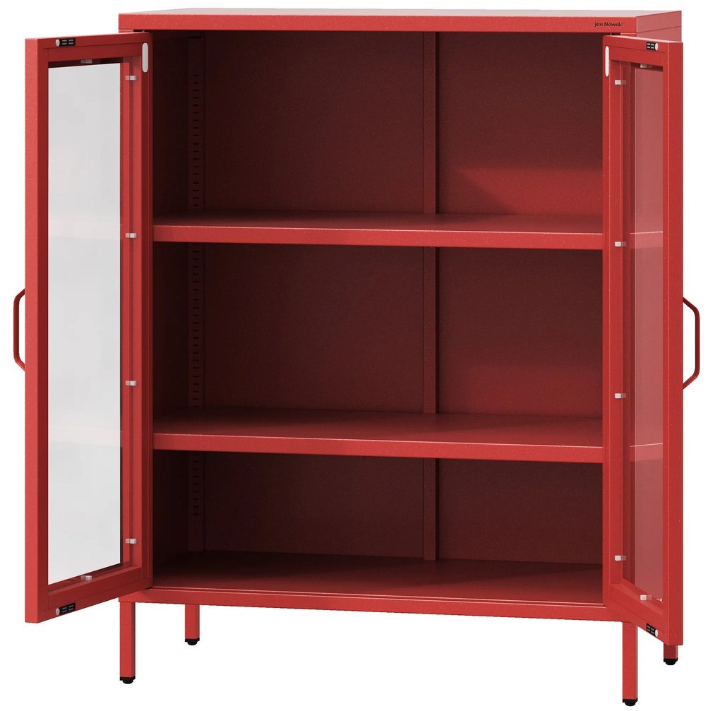 Vitrína GINA, 800 x 1015 x 400 mm, Modern: červená farba