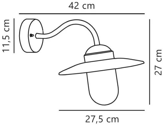 Nordlux - Vonkajšia nástenná lampa LUXEMBOURG 1xE27/60W/230V IP54 hnedá/patina