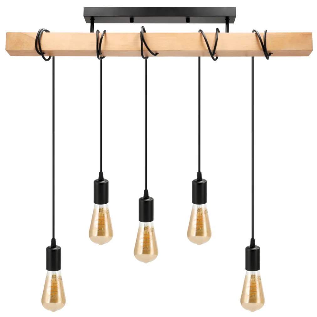 BERGE LED závesné stropné svietidlo 5x E27 Loft