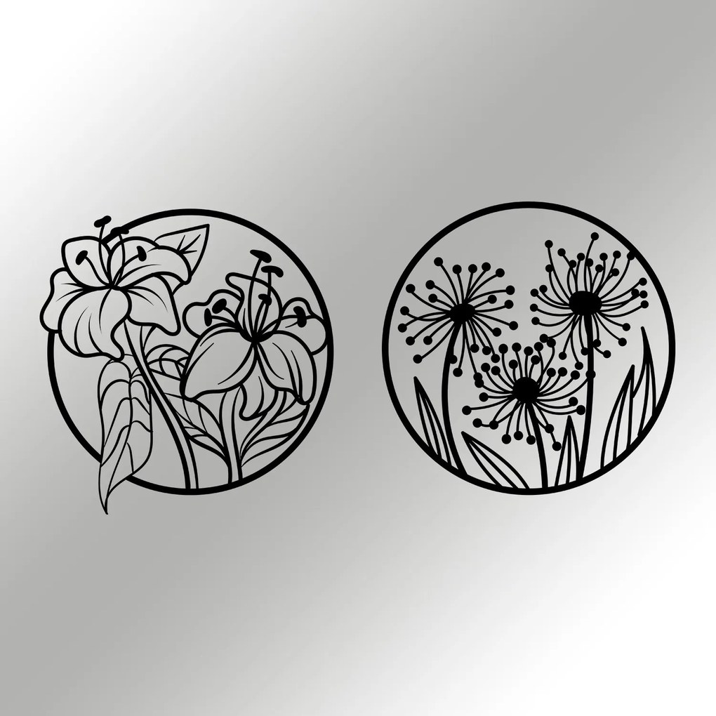 Nástěnná kovová dekorace Mucbir černá