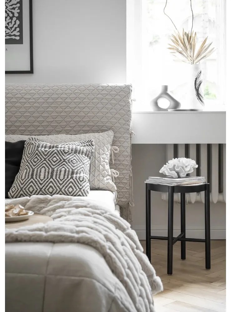 Béžová čalúnená dvojlôžková posteľ s roštom 140x200 cm Sleepy Luna – Miuform