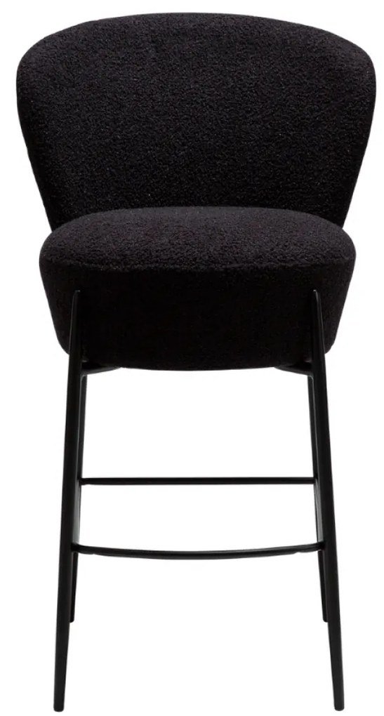 ORBIT ČALÚNENÁ BAROVÁ STOLIČKA obsidian black bouclé/black