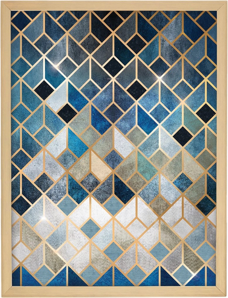 Obraz Geometric 30x40cm gold&amp;navy