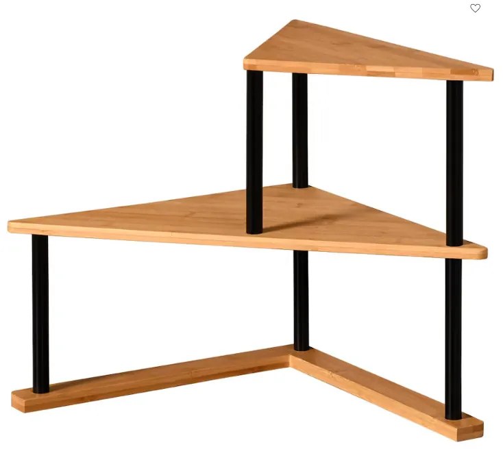 Kesper Rohová dvojposchodová polica, prídavná polička s 2 úrovňami, čierna CORNER BLACK