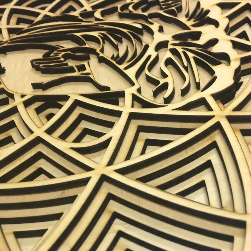 Vyrezávaná drevená 3D mandala na stenu | SENTOP PR0459