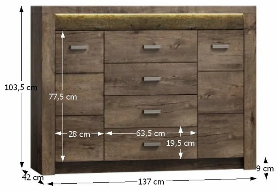 Komoda Inneas 07 (jaseň tmavý). Vlastná spoľahlivá doprava až k Vám domov. 788415