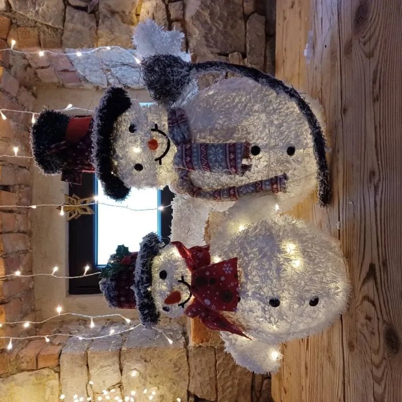 DECOLED LED světelný sněhulák, 50 cm, teple bílá