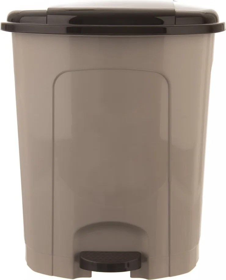 Hnedý nášľapný plastový odpadkový kôš 30 l – Orion