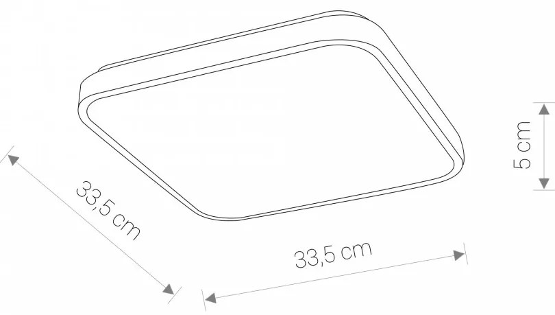 AGNES SQUARE LED 16W BLACK 8108, 16W, 3000K, 830 lm, 20 000h