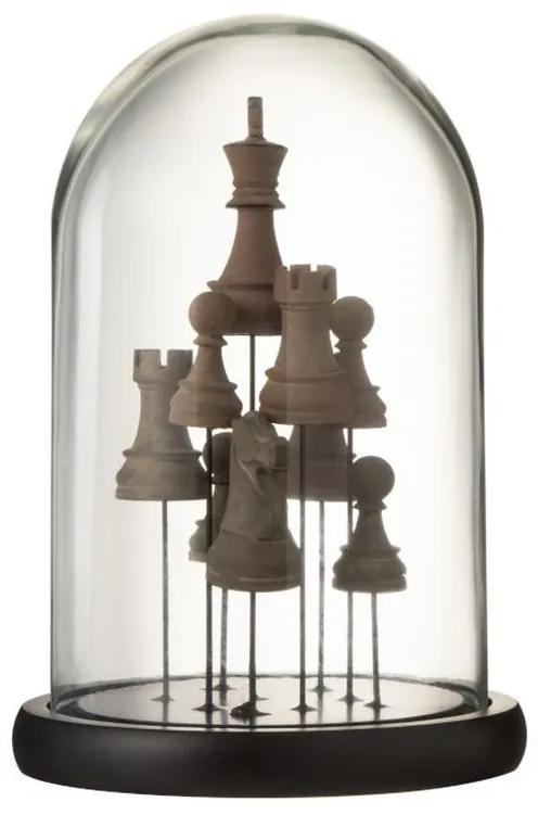 Dekoračné podnos so skleneným poklopom Šachy - Ø17 * 25 cm