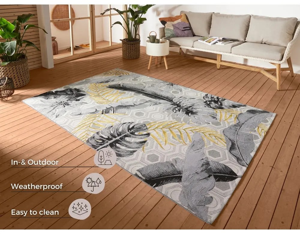 Žltý/sivý vonkajší koberec 80x165 cm Flair – Hanse Home