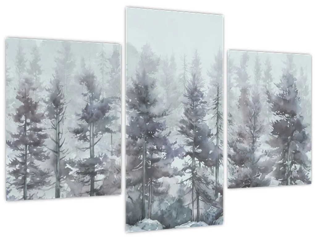 Obraz - Borovicový les II., aquarel (90x60 cm)