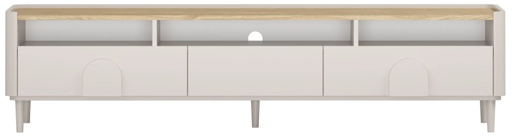 TV stolík Amilio 200 cm na nožičkách - kašmírová / dub olejovaný