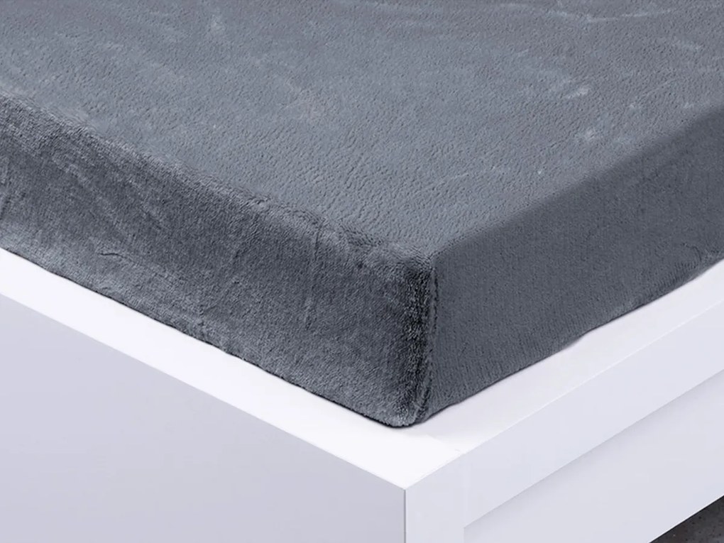XPOSE® Mikroplyšová plachta Exclusive - tmavo sivá 180x200 cm