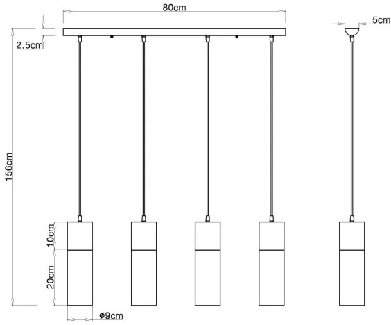 Globo 21000-4HB - Luster na lanku ANNIKA 4xE27/25W/230V čierna