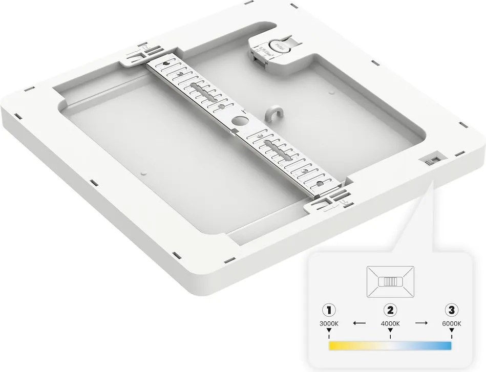 Stropné LED svietidlo Evora Square, 1x LED 24w, 3000-6000k, 3CCT, w
