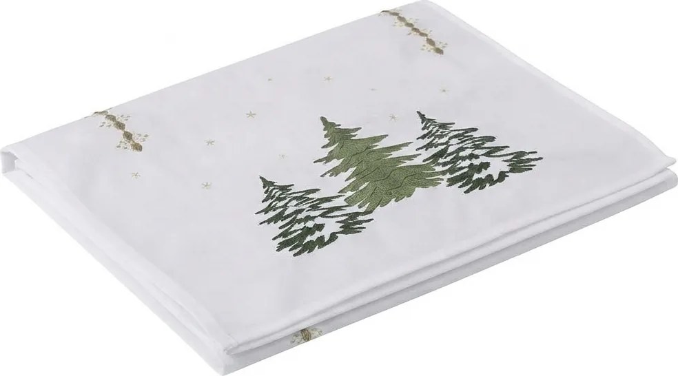 Vianočný behúň na stôl EVERGREEN CHARM 40x140 cm, biely
