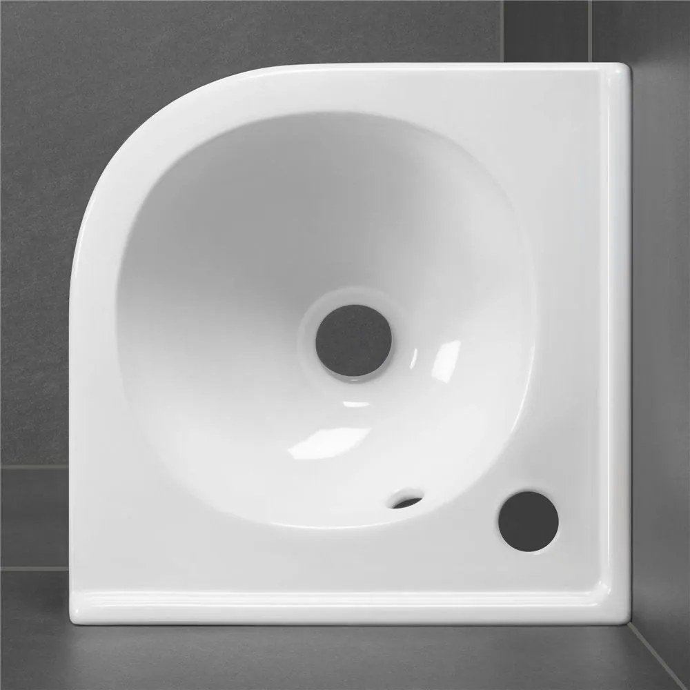 VILLEROY &amp; BOCH O.novo Compact rohové závesné umývadielko s otvorom, s prepadom, 450 x 400 mm, biela alpská, 73103201