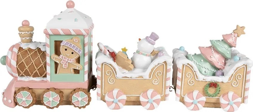 Farebný vianočný perníkový vláčik Gingerbread Train - 45*12*19 cm