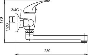 Novaservis Metalia 55 Drezová batéria 150 mm lekárska páka, chróm, 55076L,0