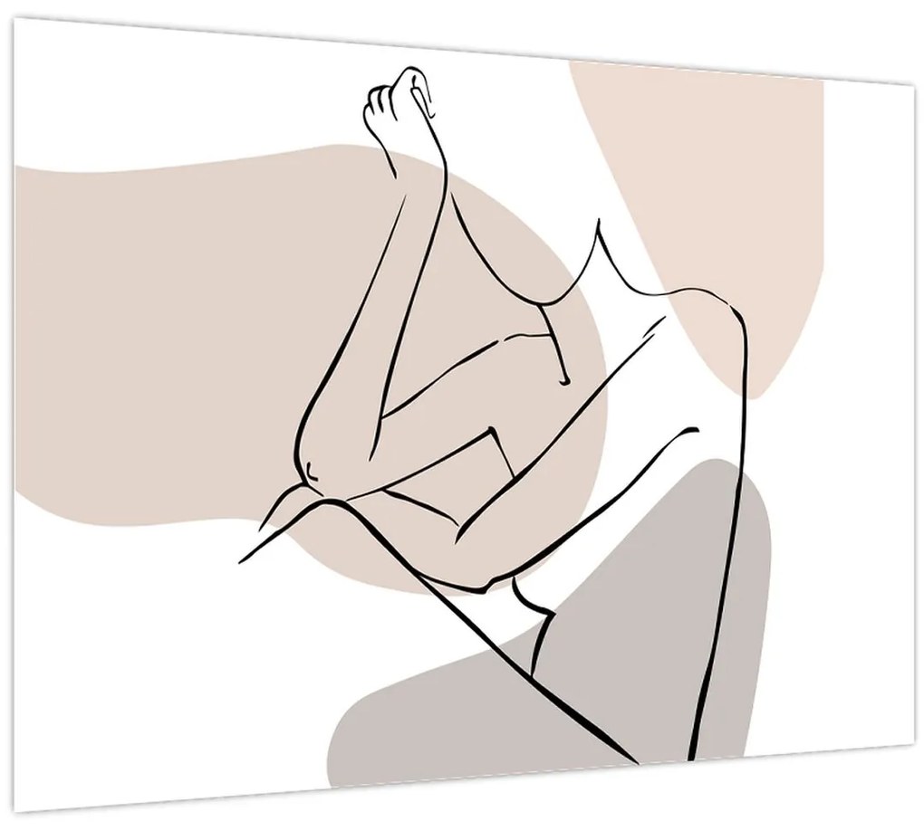 Sklenený obraz - Woman body line art N⁰1 (70x50 cm)