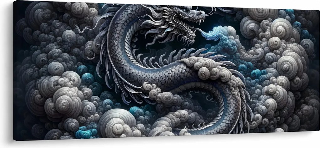 Obraz – Drak v dyme (120x50 cm)