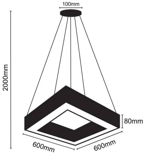 LED Luster na lanku LED/40W/230V 4000K 60x60 cm