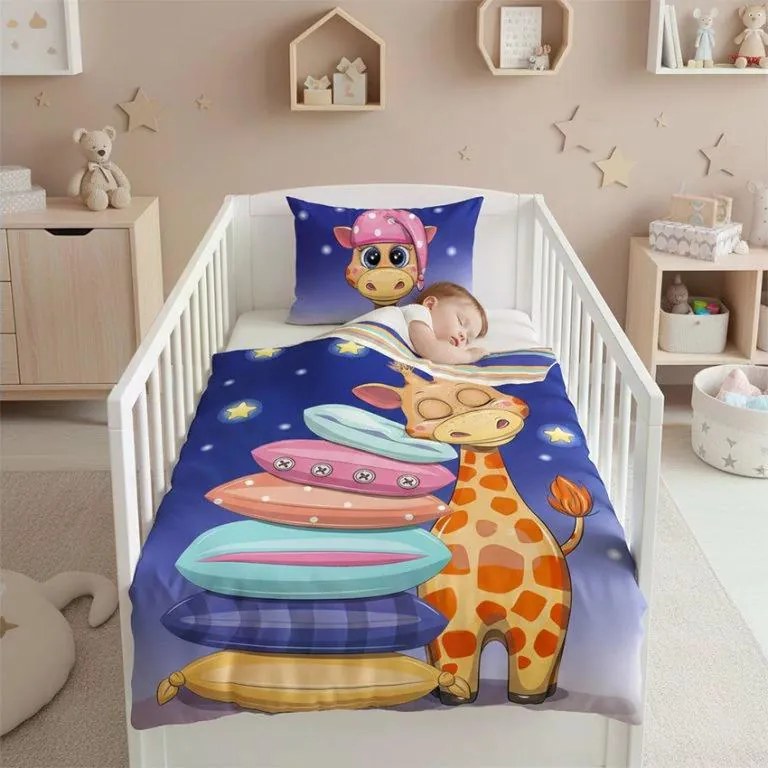 Carbotex Obliečky do postieľky 100x135 + 40x60 cm - Žirafa Snílek