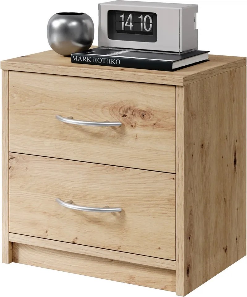 Nočný stolík s 2 zásuvkami Pepe, dub artisan