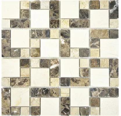 Mozaika z prírodného kameňa XNM MC759 30,5x30,5 cm béžová/hnedá