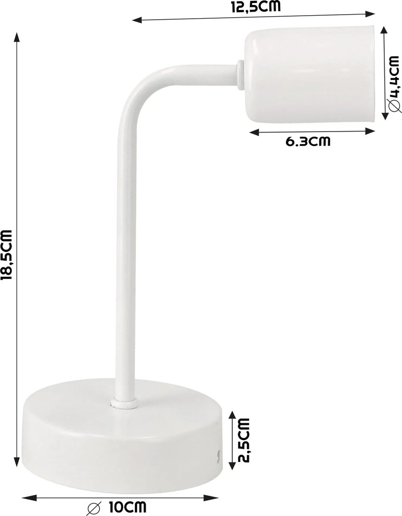 BERGE Nástenné svietidlo LED LOFT E27 BIELA