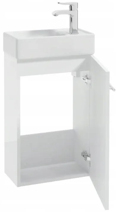 Erga Kim, závesná WC skrinka 50x23x60 cm + keramické umývadlo 50cm, biela lesklá, ERG-207-D-05016+1430