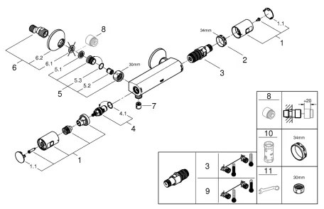 GROHE 345942430 - Termostatická sprchová batéria PRECISION START DN 15 čierna