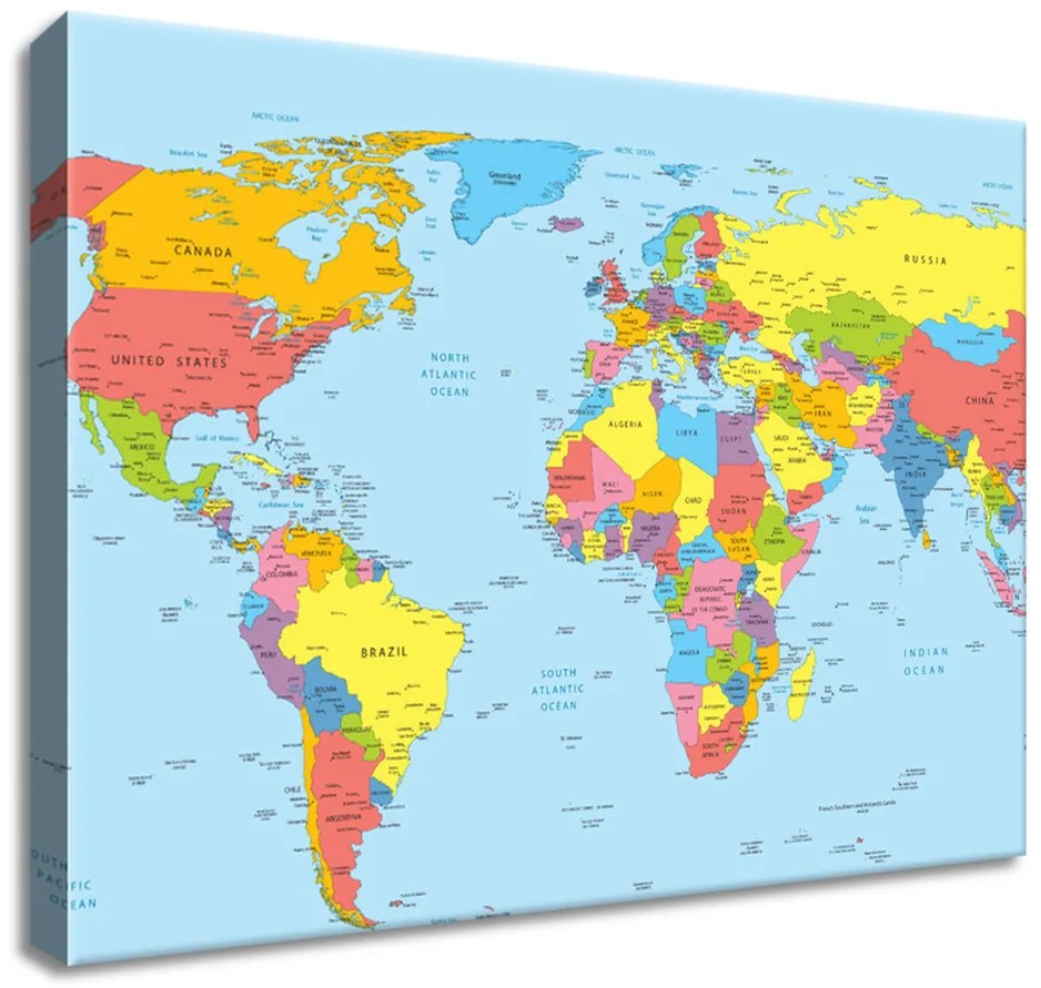 Gario Obraz na plátne Veľká mapa sveta Veľkosť: 40 x 30 cm