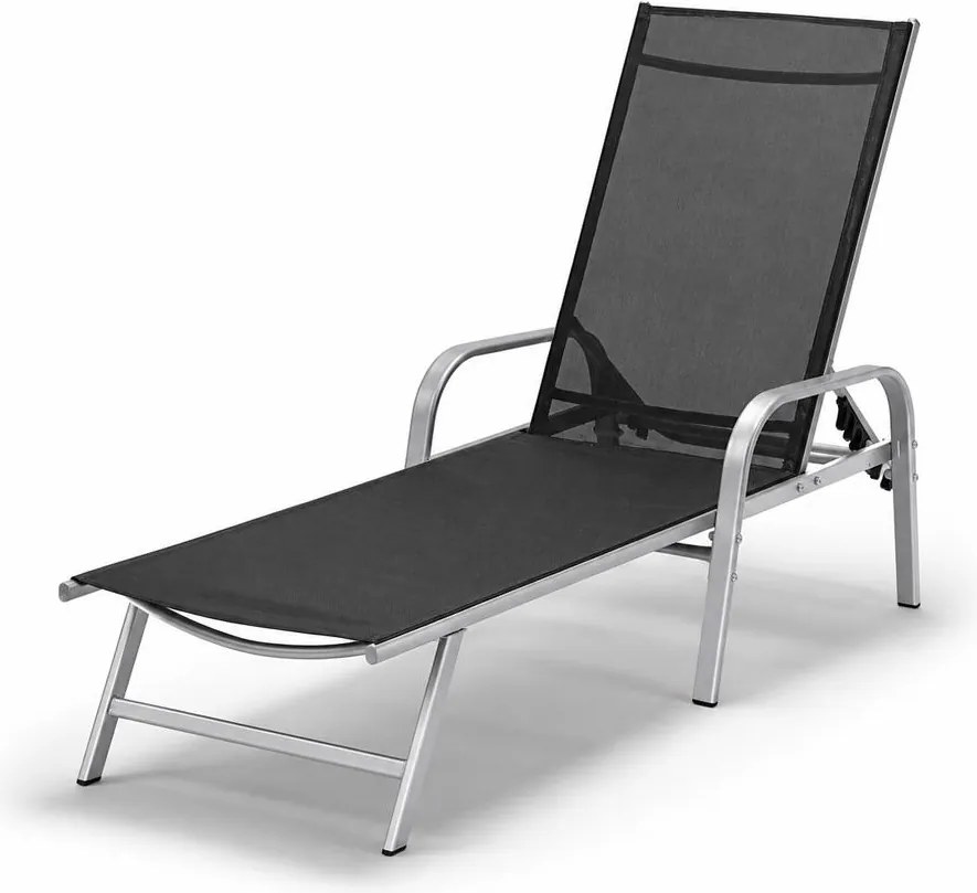Polohovateľné relaxačné lehátko Avenberg MARGARITA čierna/strieborná