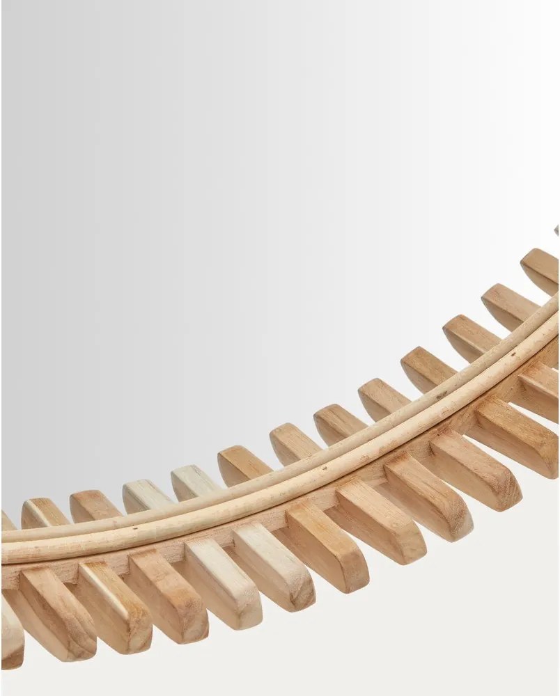 Nástenné zrkadlo s dreveným rámom ø 80 cm Polke – Kave Home