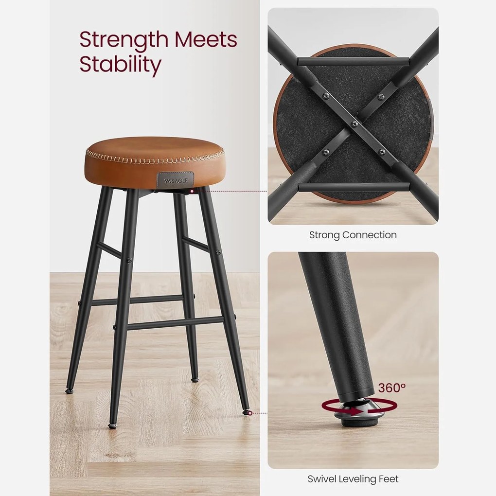 Kolekcia EKHO Súprava 2 ks barových stoličiek, karamelovo hnedá farba